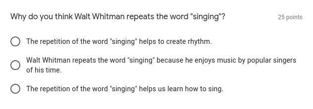 Why do you think Walt Whitman repeats the word "singing"? "I Hear America-example-1