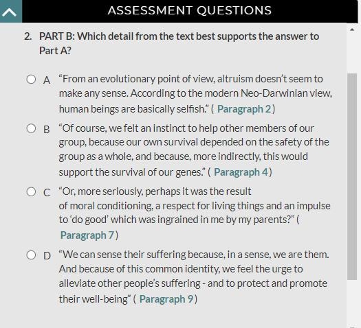 PLS I NEED HELP ASAP Part B:Which detail from the text best supports the answer to-example-1