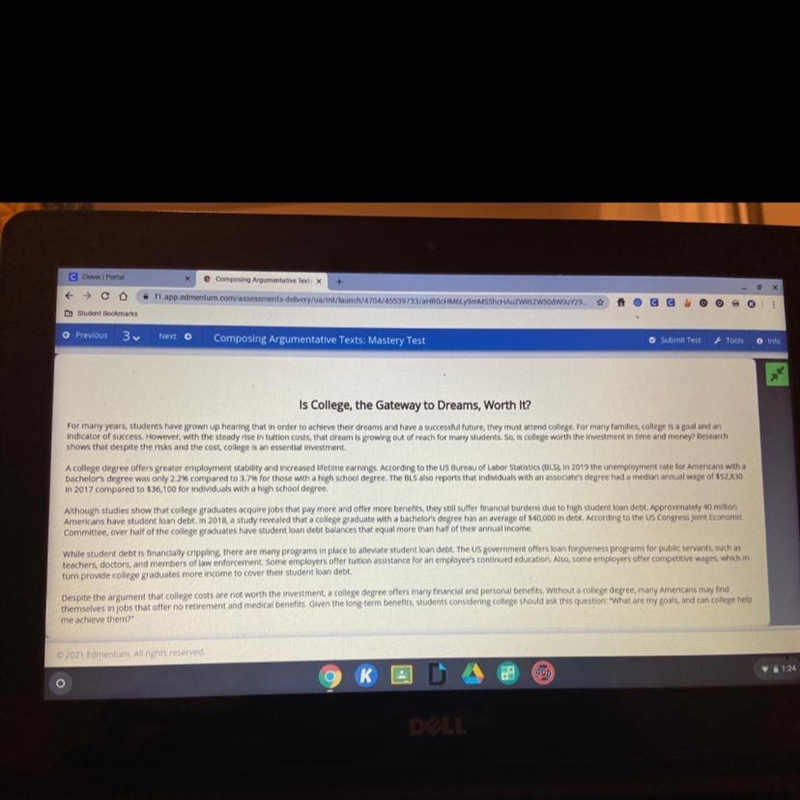 Select the correct answer. How does the writer develop the claim in paragraph 2? A-example-1