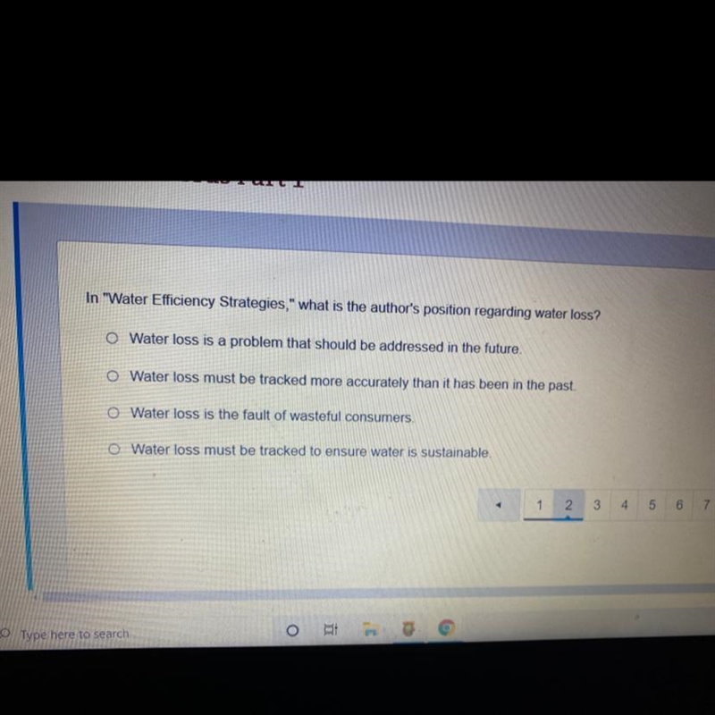 In "Water Efficiency Strategies," what is the author's position regarding-example-1