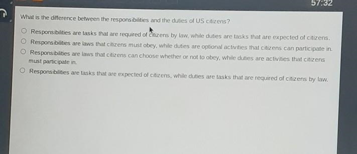 What is the difference between the responsibilities and the duties of US citizens-example-1