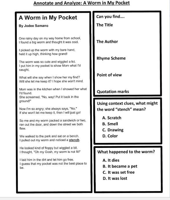 This is a poem by Jodee Samano A worm in my pocket i need the rhyme scheme, the point-example-1