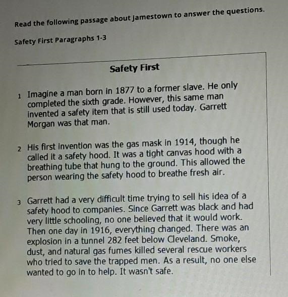 The heading for paragraph 4 would most likely be ? A.the invention is a failure. B-example-1