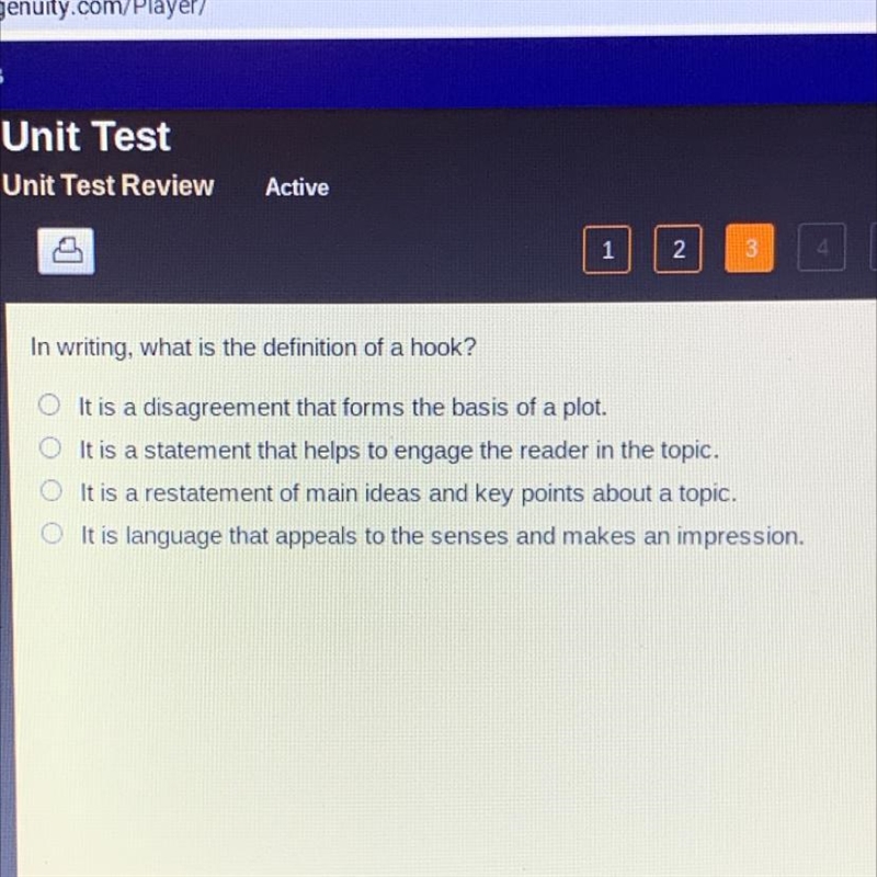 In writing, what is the definition of a hook?-example-1