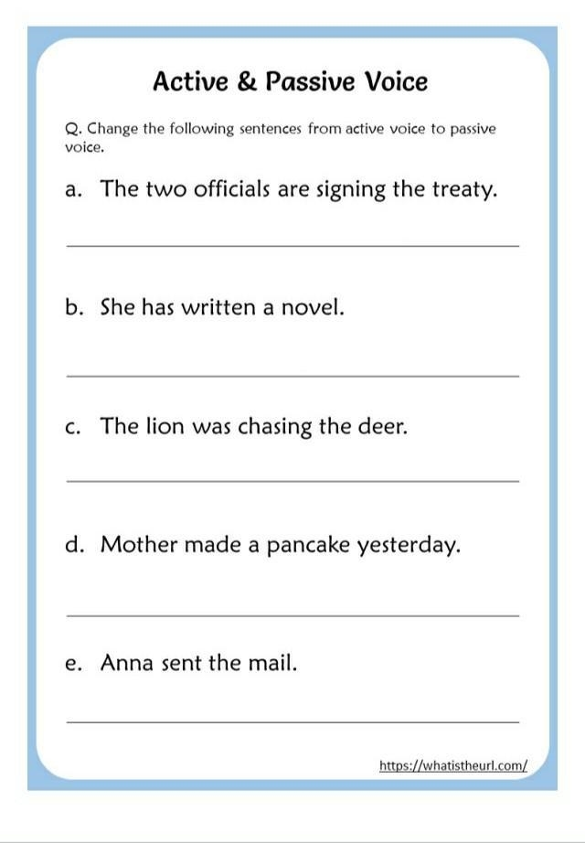 Active voice and passive voice..plz help me in the answers ☹​-example-1