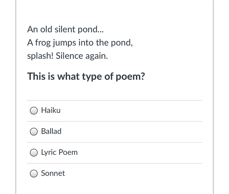 Multicultural Literature An old silent pond... A frog jumps into the pond, splash-example-1