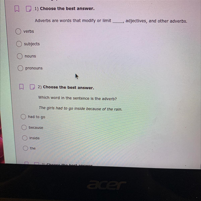 Read questions 1 and 2 and answer them correctly-example-1