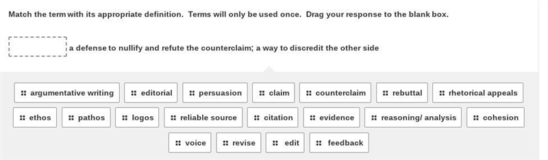 Match the term with its appropriate definition. Terms will only be used once. Drag-example-1