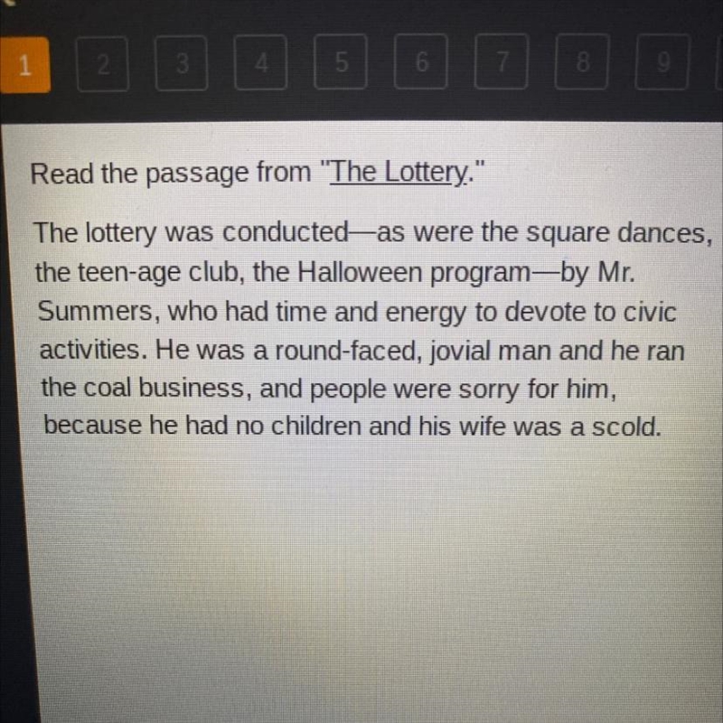 In the context of the allegory, what do Mr. Summers's actions most likely represent-example-1