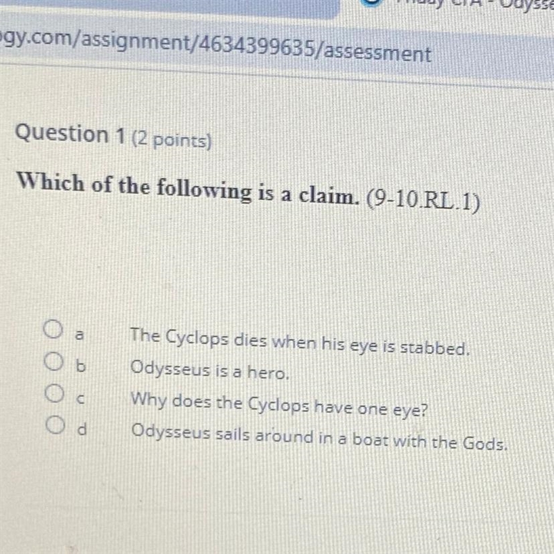 Which of the following is a claim?-example-1