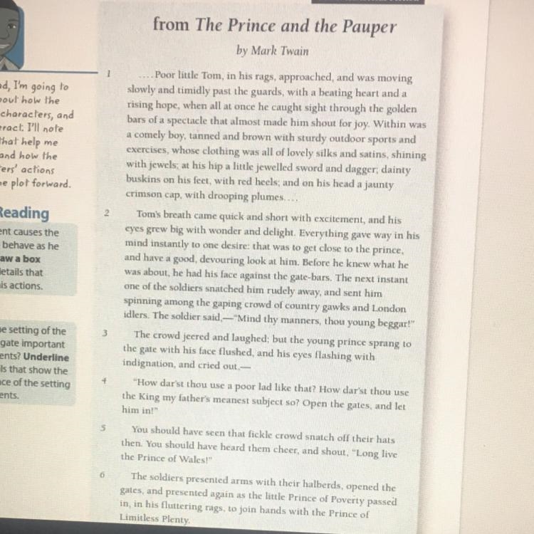 From the story “From the prince and the pauper” please answer each of these questions-example-1