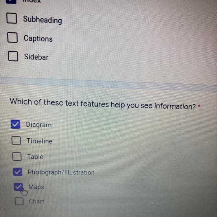 Which of these text features help you see information?-example-1