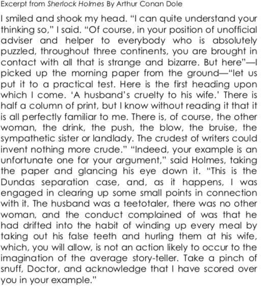 Which phrase from the excerpt suggests that Holmes is arrogant? A) in your position-example-1