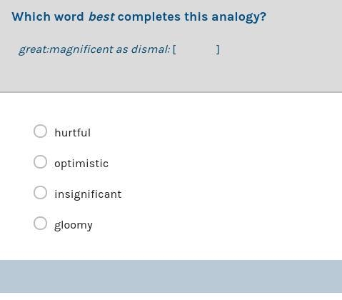 Which word best completes this analogy-example-1