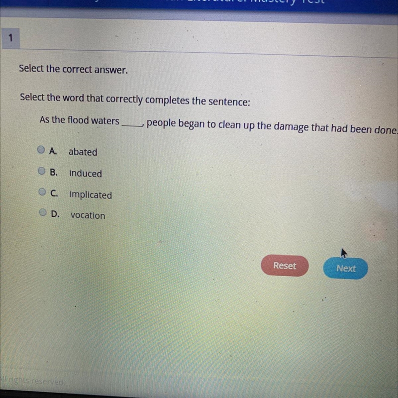 Select the word that correctly complete the sentence: As the flood waters ____, people-example-1