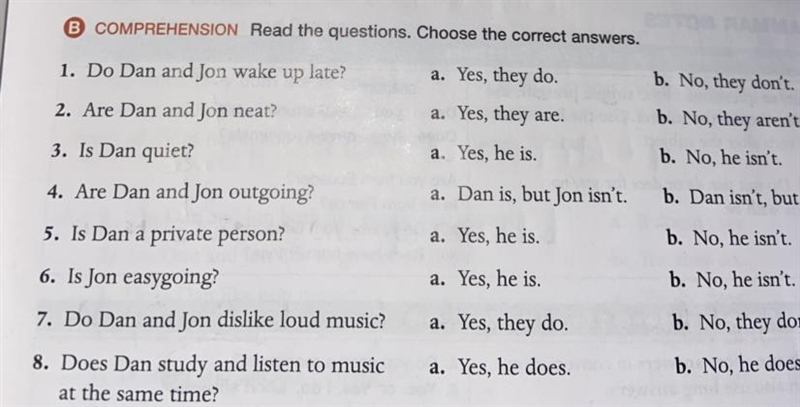 Read the questions. Choose the correct answers.-example-1