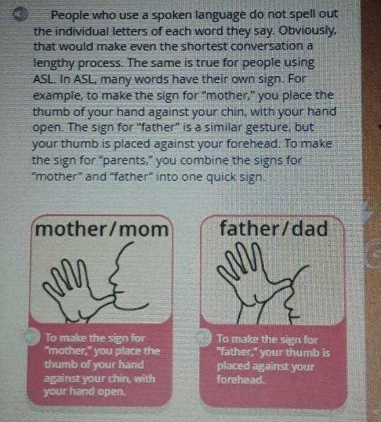 How would you combine the signs for "mother" and "father" into-example-1