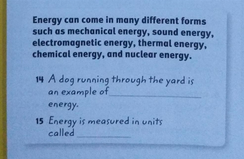 A dog is running through the yard is an example of energy energy is measured in units-example-1