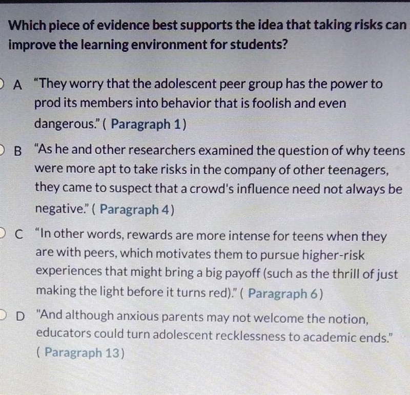 Need help on this if you can help.(the story is peer pressure has a positive side-example-1