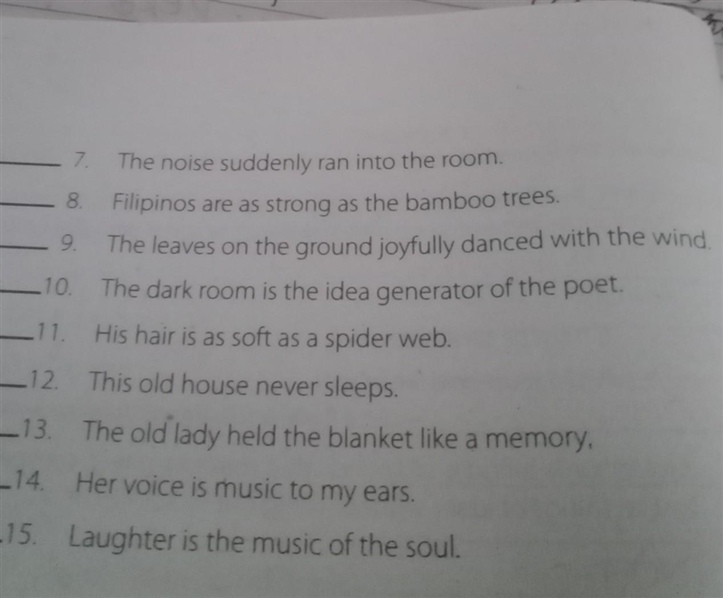 (help) Identify the figure of speech used in each sentence Write S for simile, M for-example-1