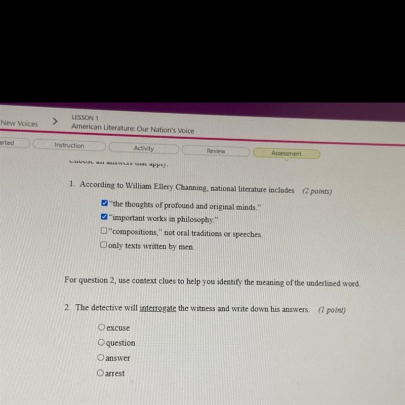 The detective will interrogate the witness and write down his answers HELP PLSSS-example-1