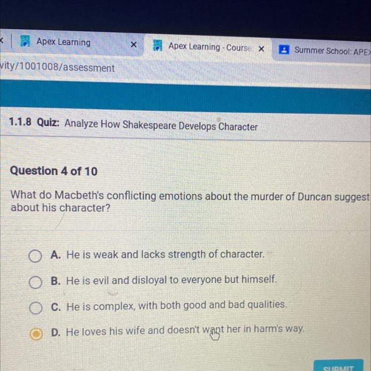 What do Macbeth's conflicting emotions about the murder of Duncan suggest about his-example-1