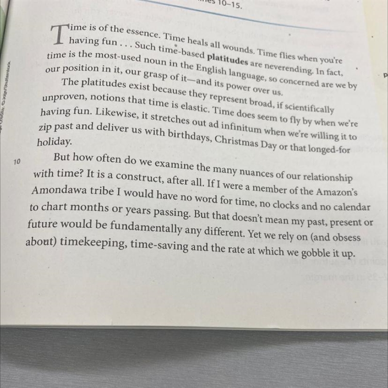 Every second counts Reread lines 1-9 . What is the central idea in these lines ? What-example-1