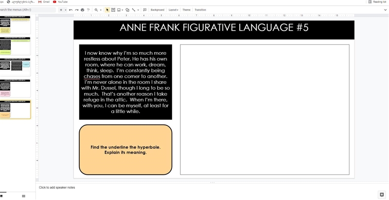 Anne Frank Figurative language-example-1