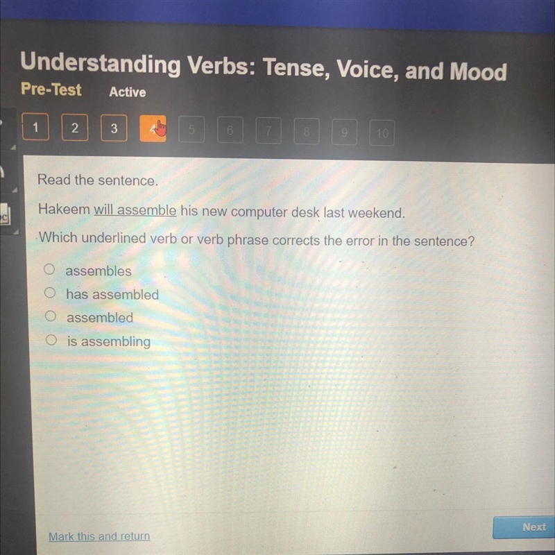 Which underlined verb or verb phrase corrects the error in the sentence?-example-1