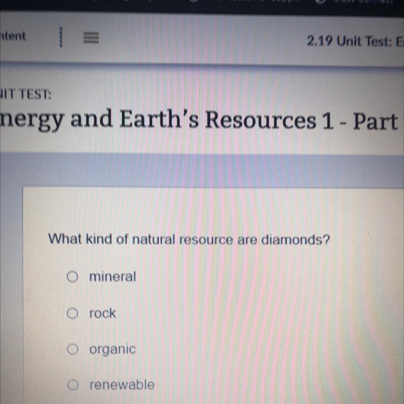 What kind of natural resource are diamonds? AOmineral Brock Corganic Drenewable-example-1