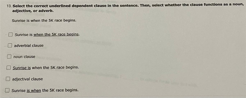 Select the correct underlined dependent clause in the sentence. then select whether-example-1