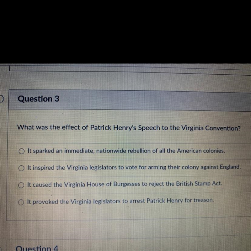 What was the effect of Patrick Henry's speech to the Virginia convention?-example-1