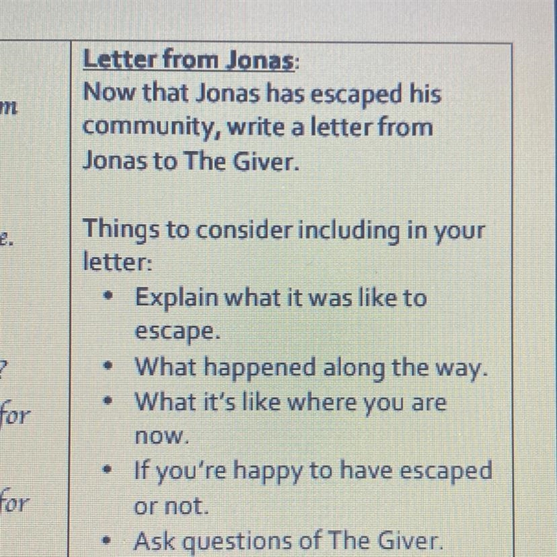 The giver novel it needs to be 3 paragraphs and 5-8 sentences each-example-1