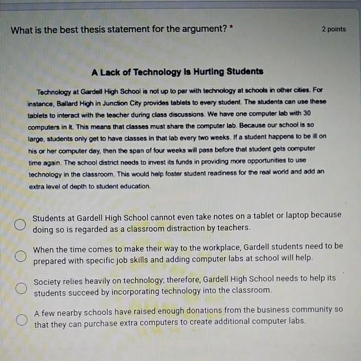 Students at Gardell High School cannot even take notes on a tablet or laptop because-example-1