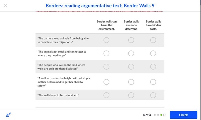 Match the textual evidence from Border walls bring unnecessary burdens with the claims-example-1