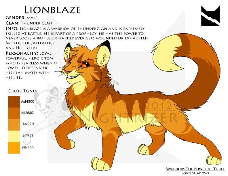 Who is lion blaze from warrior cats book series.-example-1