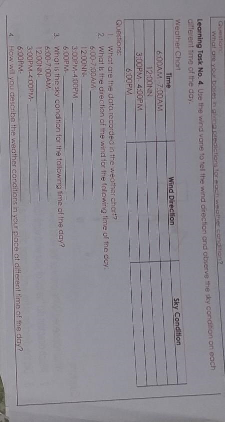 Questions 1. What are the data recorded in the weather chart? 2. What is the direction-example-1