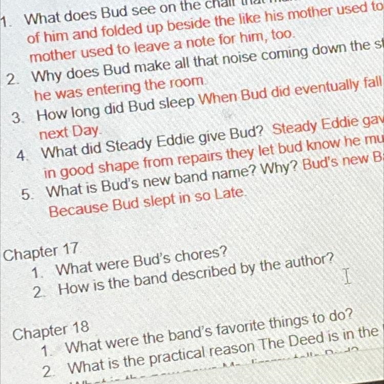 What were Buds chores? (Bud not Buddy) help please-example-1