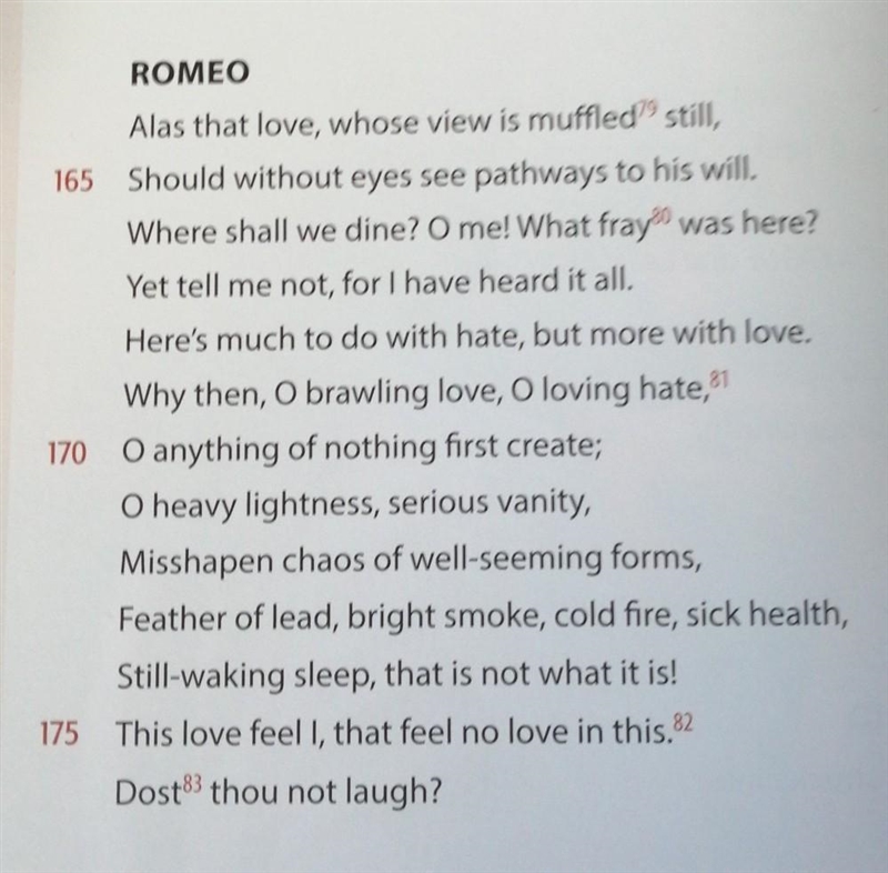 Carefully explain what Romeo is saying. Include 2 quotes for your answer. ( This is-example-1