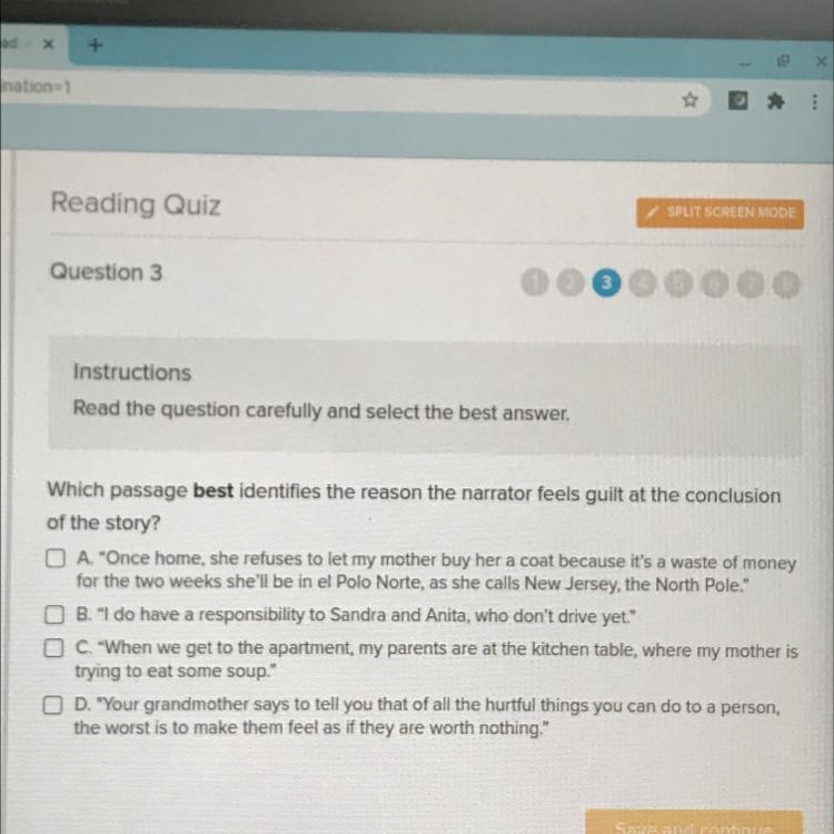 HELP!!! Which passage best identifies the reason the narrator feels guilt at the conclusion-example-1