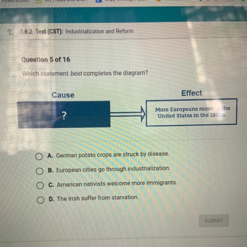 I need help really bad please Which statement best completes the diagram? Cause Effect-example-1