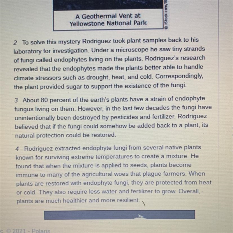 How are paragraphs 2 through 4 organized? Answer A They compare the plants Rodriguez-example-1