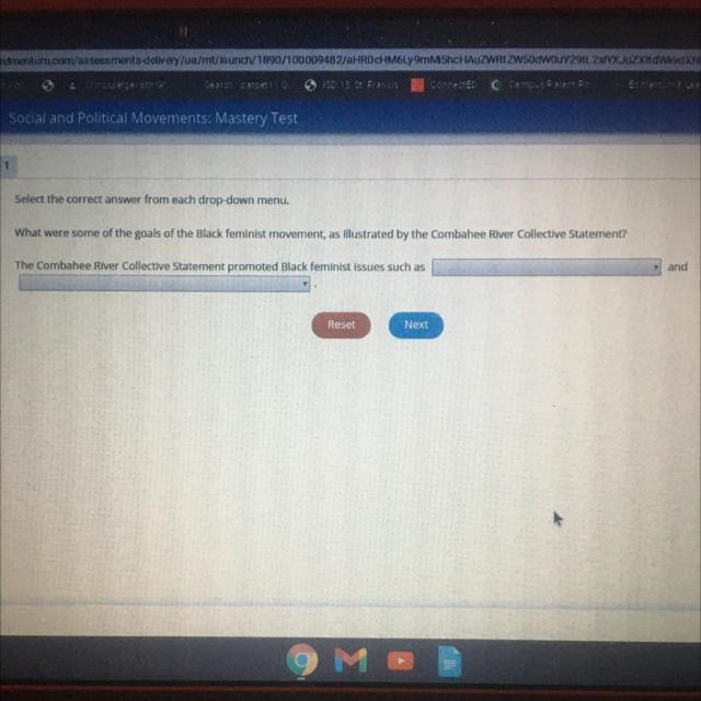 Select the correct answer from each drop-down menu. What were some of the goals of-example-1