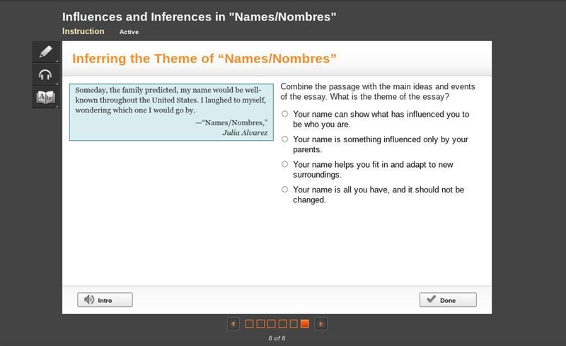 Combine the passage with the main ideas and events of the essay. What is the theme-example-1