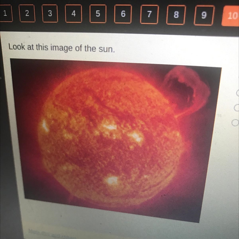 Look at this image of the sun. This image helps readers better understand the sun-example-1