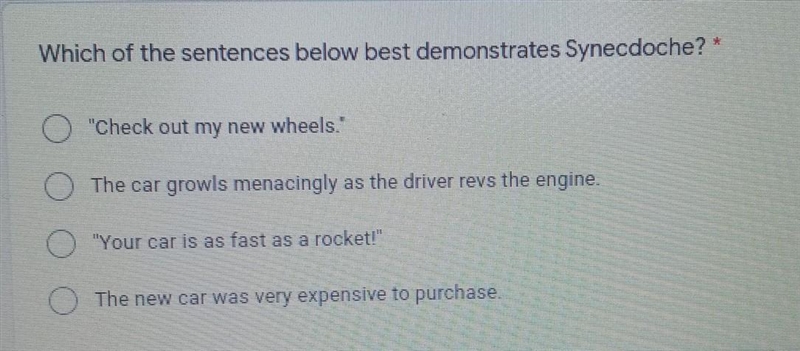 Which of the sentences below best demonstrates Synecdoche? NO LINKS PLS​-example-1