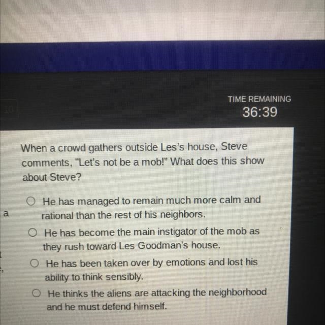 When a crowd gathers outside Les's house, Steve comments, "Let's not be a mob-example-1