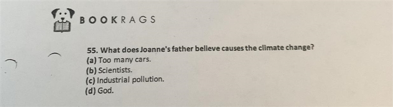 What does joanne's father believe causes climate change in parable of the sower in-example-1