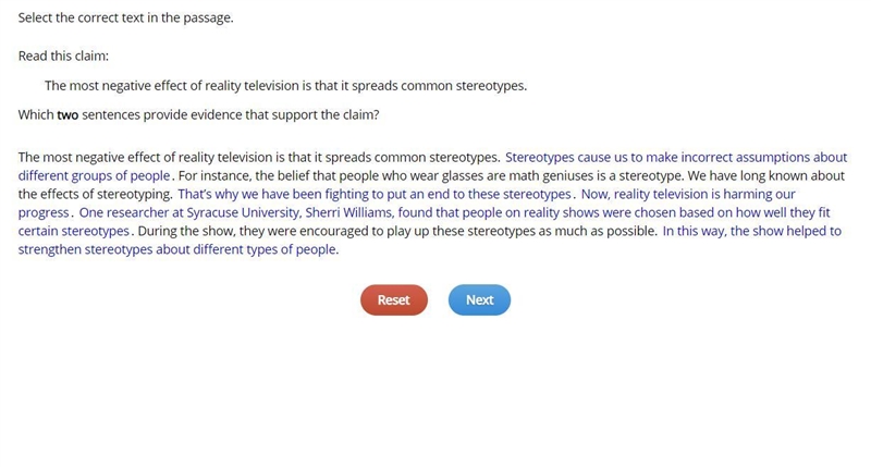 Read this claim: The most negative effect of reality television is that it spreads-example-1