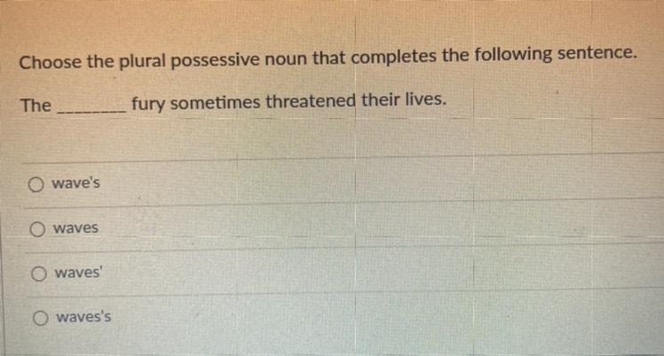 Choose the plural possessive noun that completes the sentence-example-1